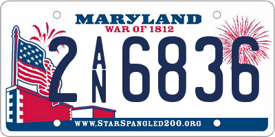 MD license plate 2AN6836
