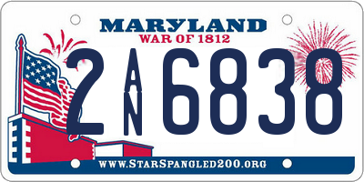 MD license plate 2AN6838