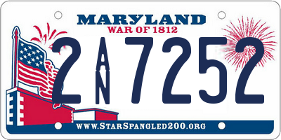 MD license plate 2AN7252