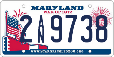 MD license plate 2AN9738