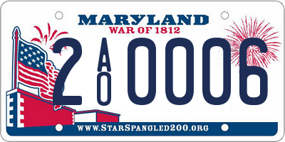 MD license plate 2AO0006