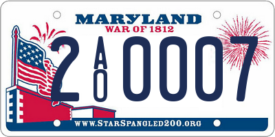 MD license plate 2AO0007
