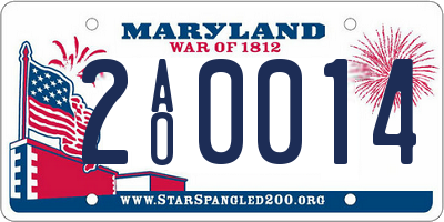 MD license plate 2AO0014