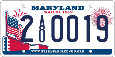 MD license plate 2AO0019
