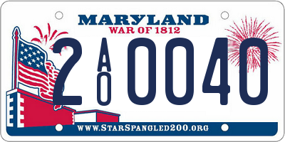 MD license plate 2AO0040