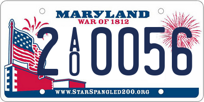 MD license plate 2AO0056