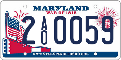 MD license plate 2AO0059