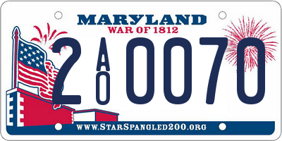 MD license plate 2AO0070