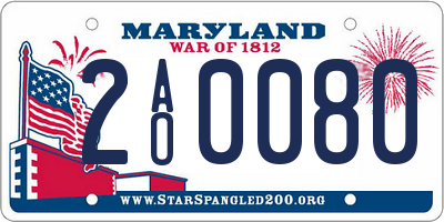 MD license plate 2AO0080