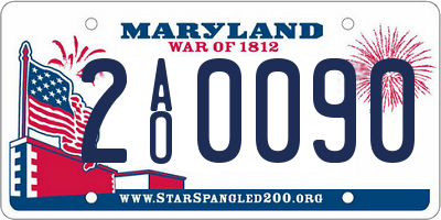 MD license plate 2AO0090