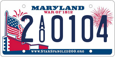 MD license plate 2AO0104