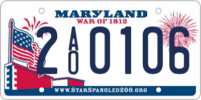 MD license plate 2AO0106