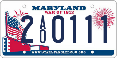 MD license plate 2AO0111