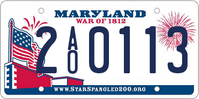 MD license plate 2AO0113