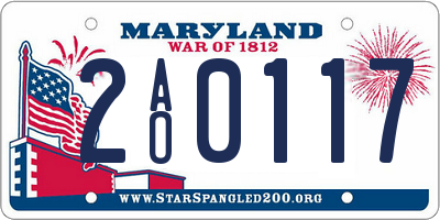 MD license plate 2AO0117