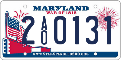 MD license plate 2AO0131