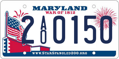 MD license plate 2AO0150
