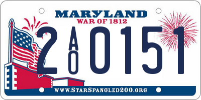 MD license plate 2AO0151