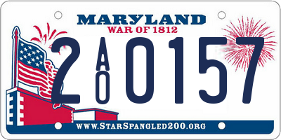 MD license plate 2AO0157