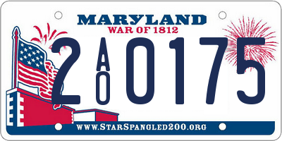MD license plate 2AO0175