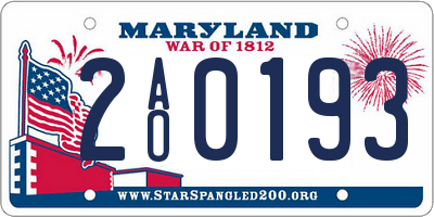 MD license plate 2AO0193