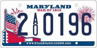 MD license plate 2AO0196