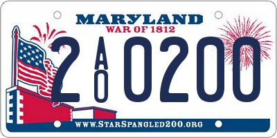 MD license plate 2AO0200