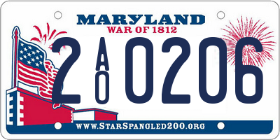 MD license plate 2AO0206