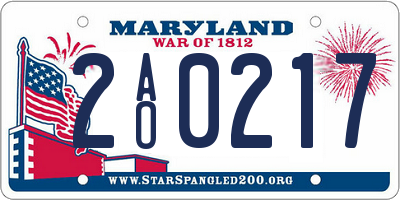 MD license plate 2AO0217