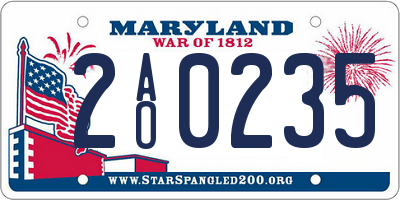 MD license plate 2AO0235