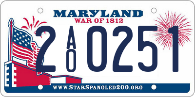 MD license plate 2AO0251