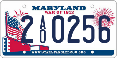 MD license plate 2AO0256