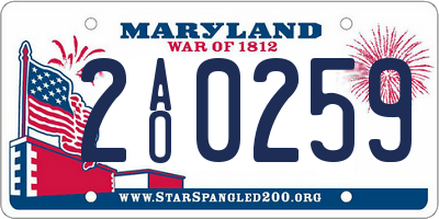 MD license plate 2AO0259