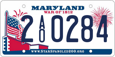 MD license plate 2AO0284