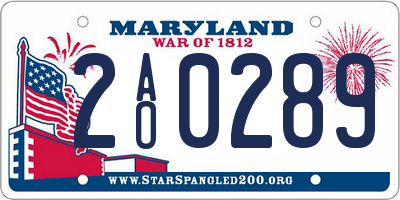 MD license plate 2AO0289