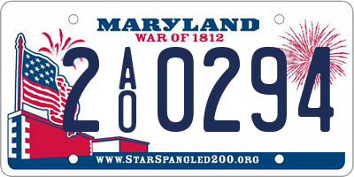 MD license plate 2AO0294