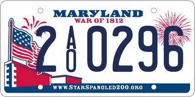 MD license plate 2AO0296