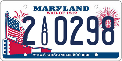 MD license plate 2AO0298