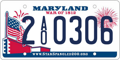 MD license plate 2AO0306