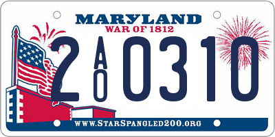 MD license plate 2AO0310