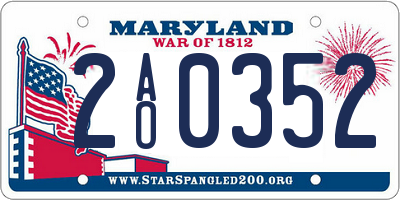 MD license plate 2AO0352
