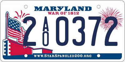 MD license plate 2AO0372