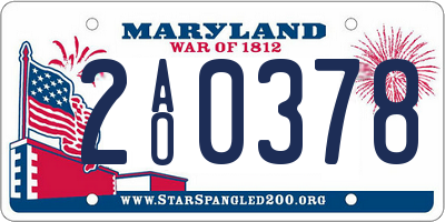 MD license plate 2AO0378