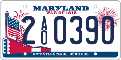 MD license plate 2AO0390