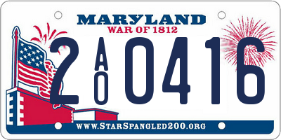 MD license plate 2AO0416