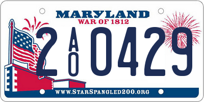 MD license plate 2AO0429