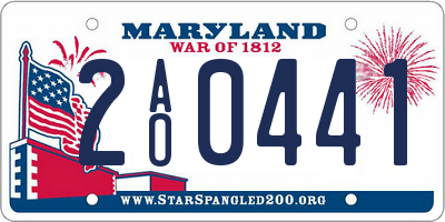 MD license plate 2AO0441