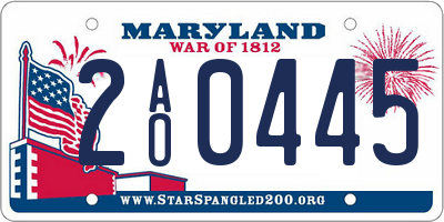 MD license plate 2AO0445