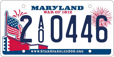 MD license plate 2AO0446