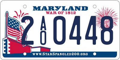 MD license plate 2AO0448